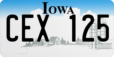 IA license plate CEX125