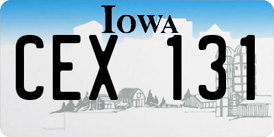 IA license plate CEX131