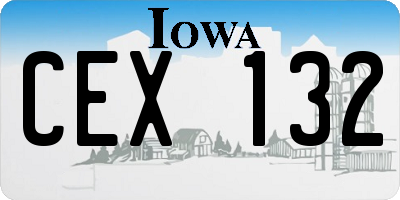 IA license plate CEX132