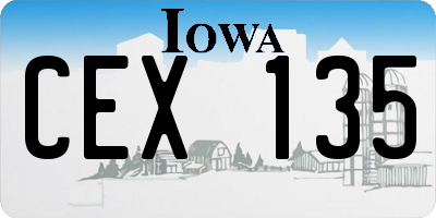 IA license plate CEX135