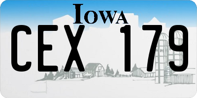 IA license plate CEX179