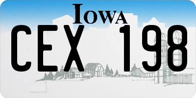 IA license plate CEX198