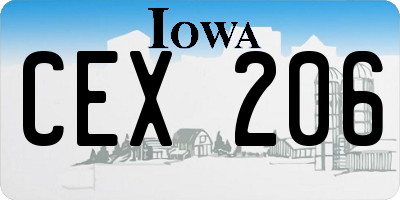IA license plate CEX206