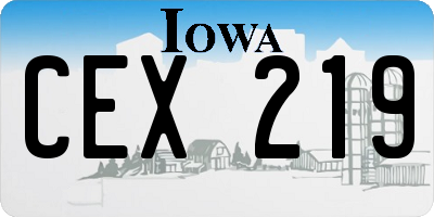 IA license plate CEX219