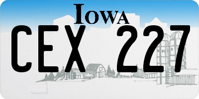 IA license plate CEX227