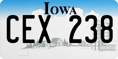 IA license plate CEX238