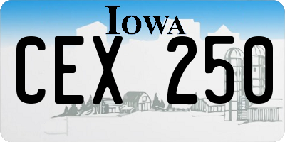 IA license plate CEX250