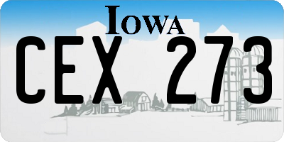 IA license plate CEX273