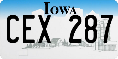 IA license plate CEX287