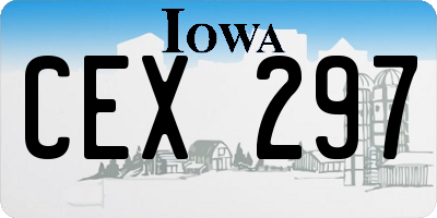 IA license plate CEX297
