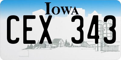 IA license plate CEX343