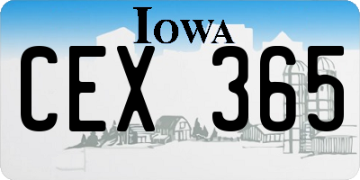 IA license plate CEX365
