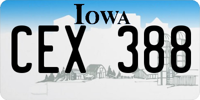 IA license plate CEX388