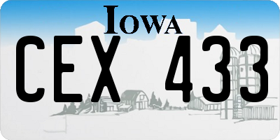 IA license plate CEX433