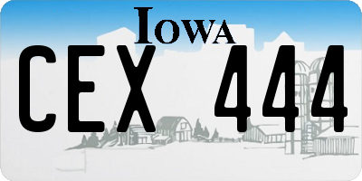 IA license plate CEX444