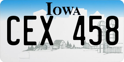 IA license plate CEX458