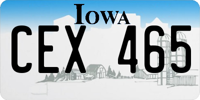 IA license plate CEX465