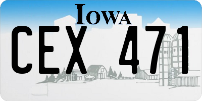 IA license plate CEX471