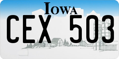 IA license plate CEX503
