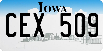 IA license plate CEX509