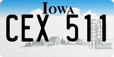 IA license plate CEX511