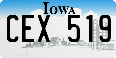 IA license plate CEX519