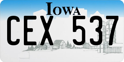 IA license plate CEX537