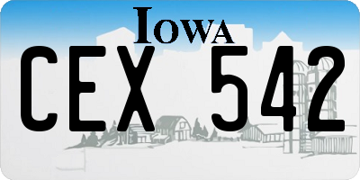IA license plate CEX542
