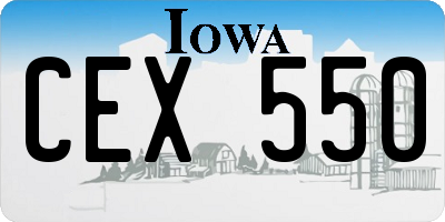 IA license plate CEX550