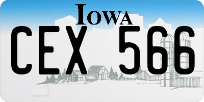 IA license plate CEX566