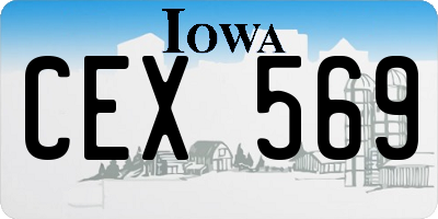IA license plate CEX569