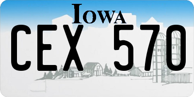 IA license plate CEX570