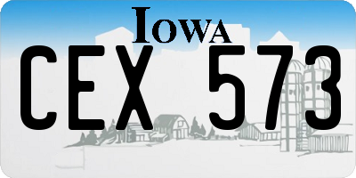 IA license plate CEX573