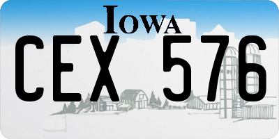 IA license plate CEX576