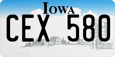 IA license plate CEX580
