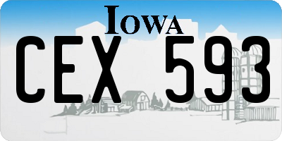 IA license plate CEX593