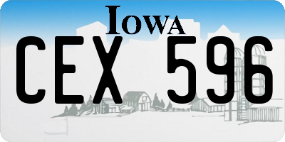 IA license plate CEX596