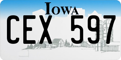 IA license plate CEX597