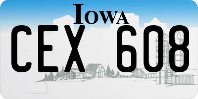 IA license plate CEX608