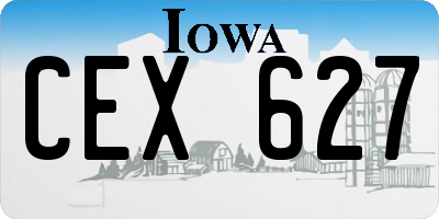 IA license plate CEX627