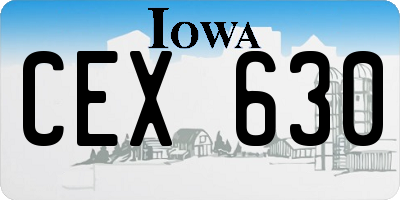 IA license plate CEX630