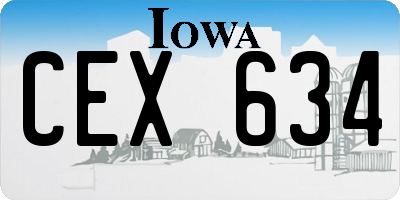 IA license plate CEX634