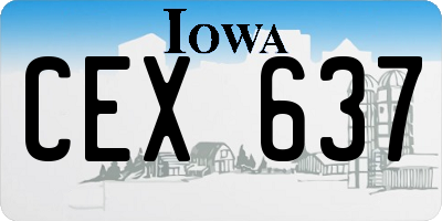 IA license plate CEX637