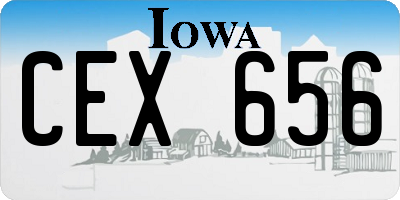IA license plate CEX656