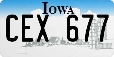 IA license plate CEX677