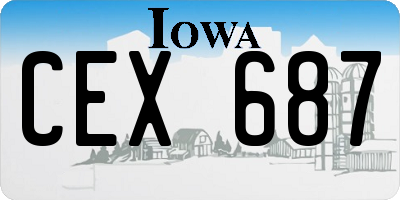 IA license plate CEX687