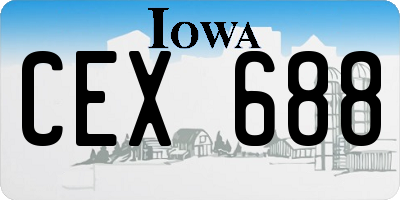 IA license plate CEX688