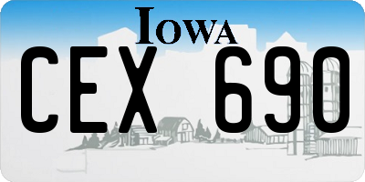 IA license plate CEX690