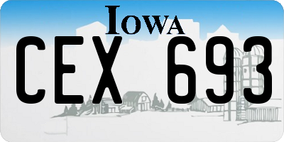 IA license plate CEX693