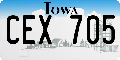 IA license plate CEX705
